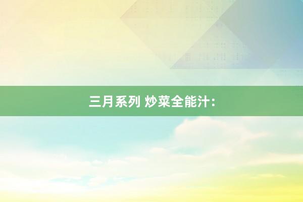 三月系列 炒菜全能汁: