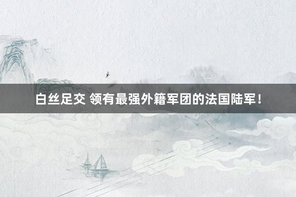 白丝足交 领有最强外籍军团的法国陆军！