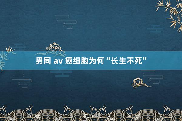 男同 av 癌细胞为何“长生不死”